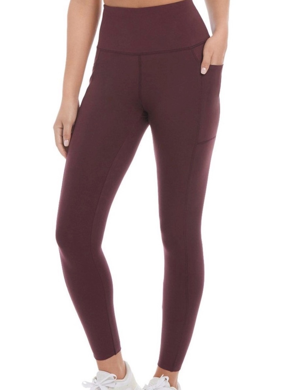 Danskin High-Waist 7/8 Brushed Legging with Pockets - Italian Plum XL NWT